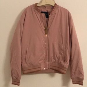 American Eagle rose bomber jacket